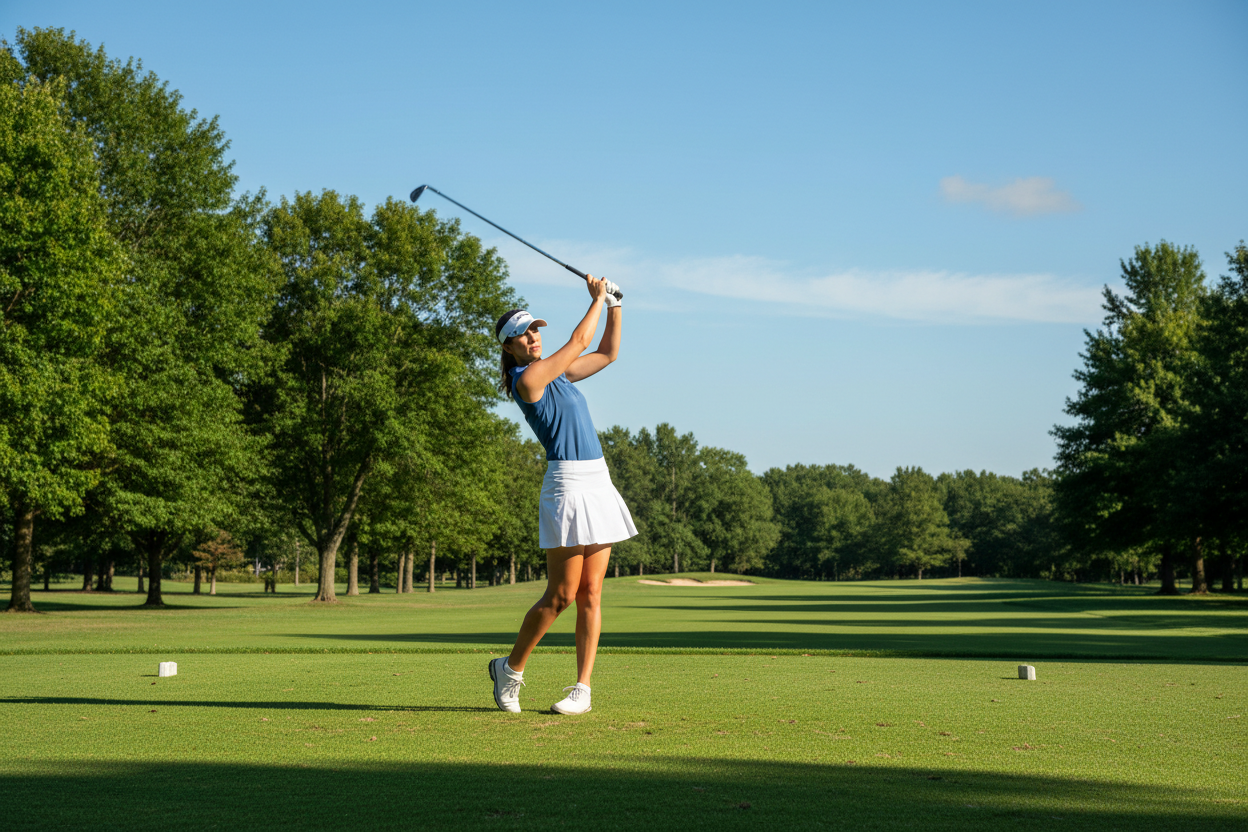 Woman golfer on golf course